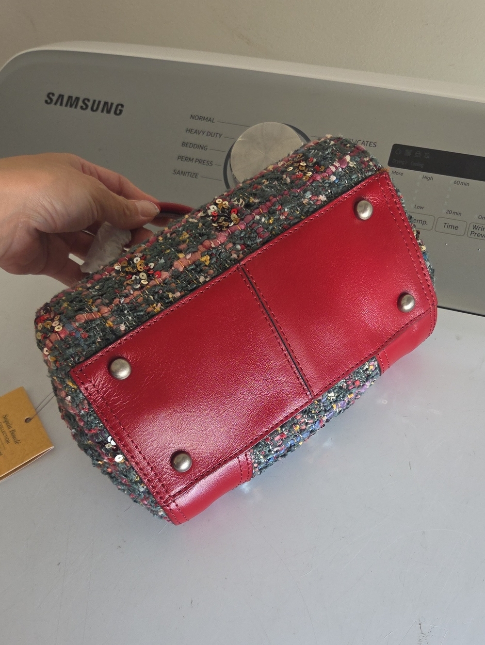 Patricia Nash Conselice Woven Small Frame Convertible Satchel Bag-Lava Red-NWT - Picture 16 of 16
